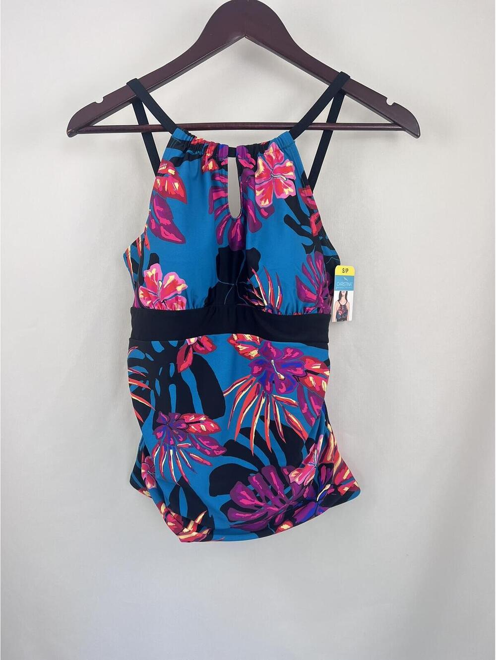 NWT Christina Floral Tankini Swim Top Women's Size Small